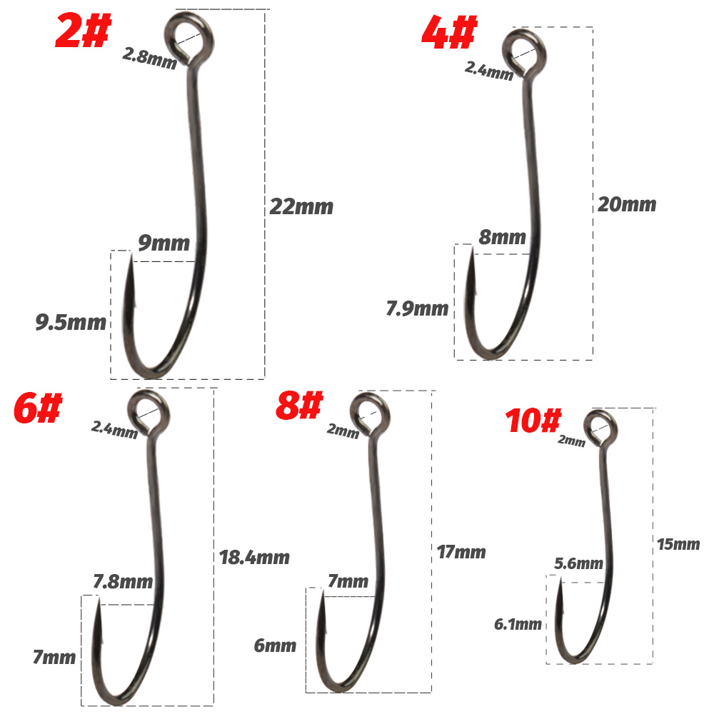 20PCS Big Ring Single Hooks 2# - Fishing Hook Circle recension och pris