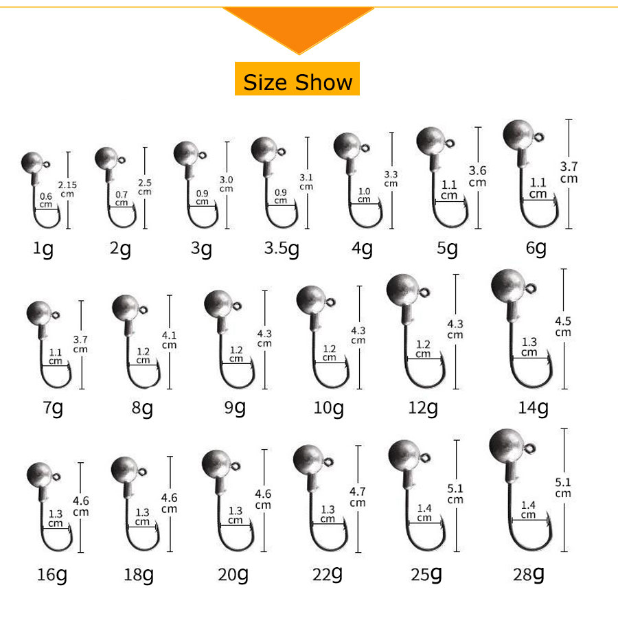 WODJYJ 1g 2g 3g 4g 5g 7g 8g 10 - Fishing Hook Assortment recension och pris